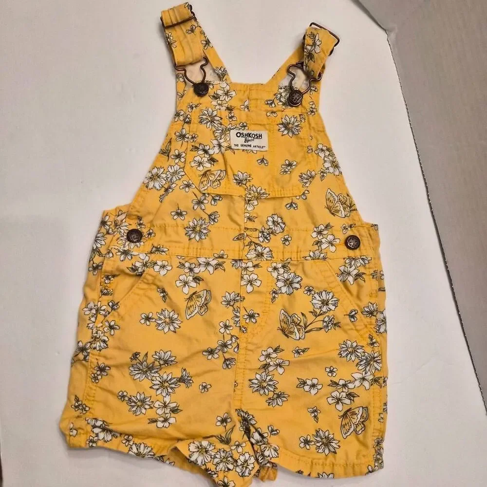 4 Outfits Baby Girl 12 months Carter's Oshkosh Bgosh Butterfly Floral Overalls